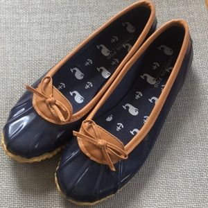 New London Fog Webster Women's Water Resistant Rain Shoes 7 slip on ballet 7M